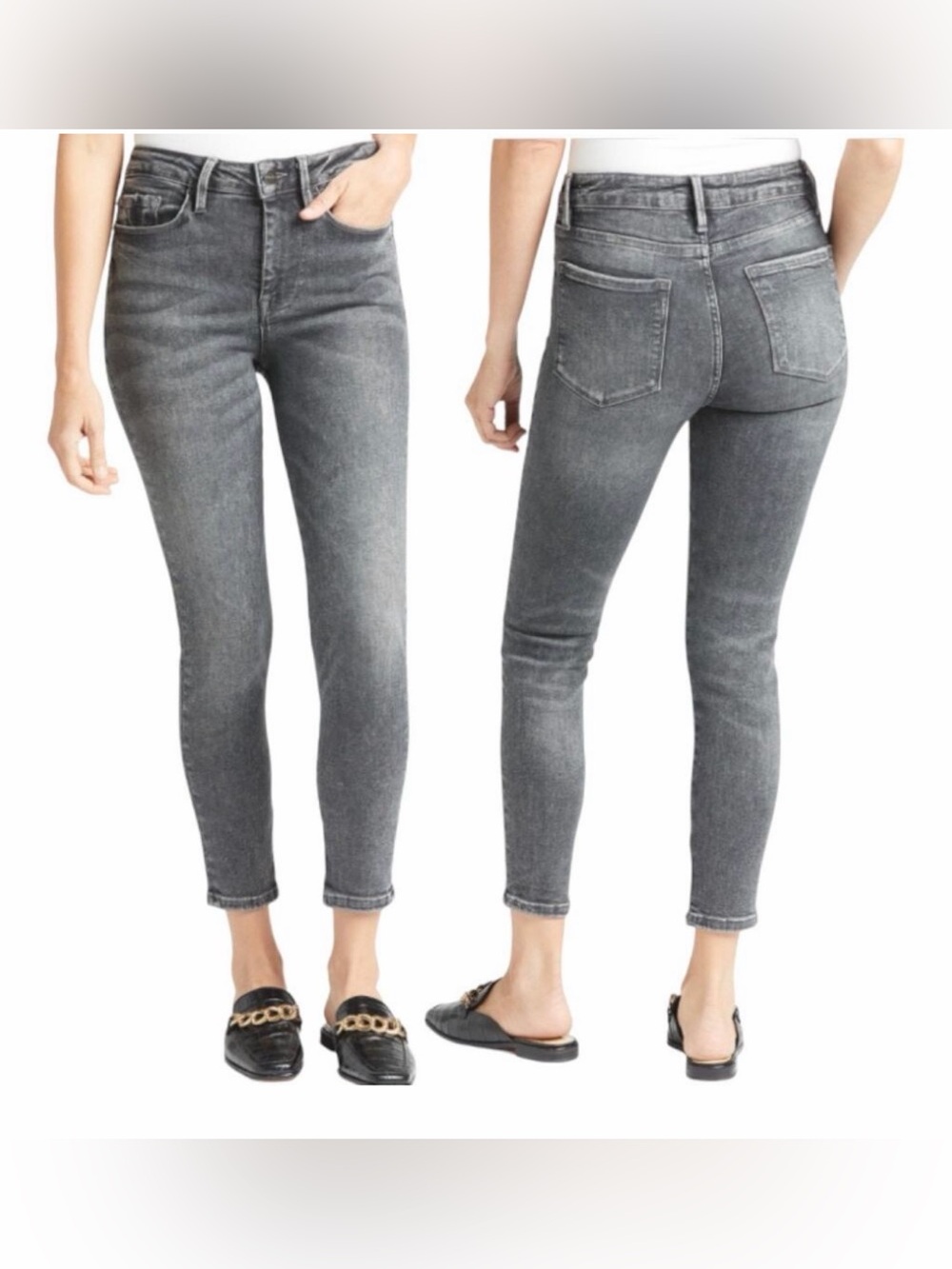 FRAME Le One Skinny Grey Acud Wash Denim Grey Jeans